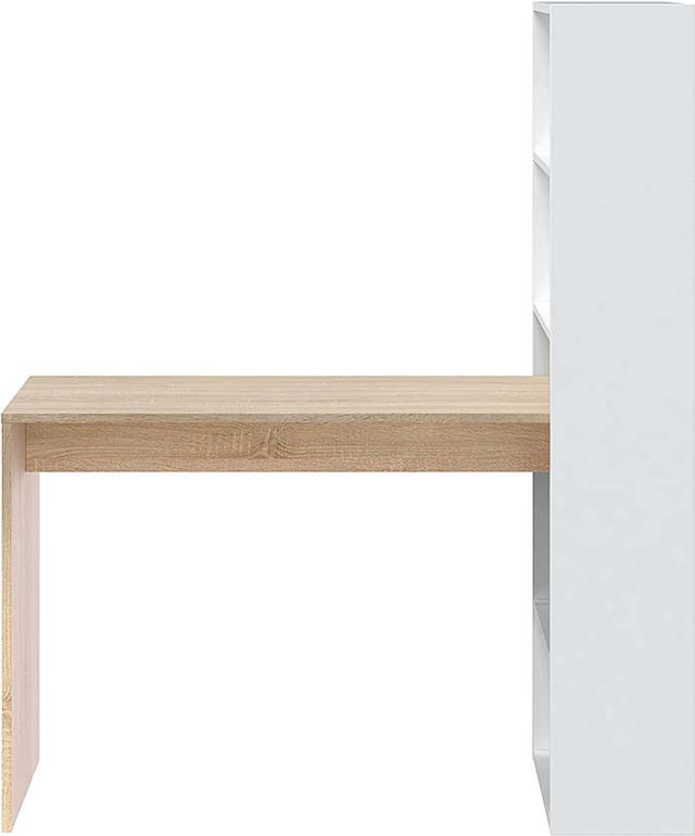 FORES DUPLO DESK WITH BOOKCASE 144X120X53CM OAK/WHITE 