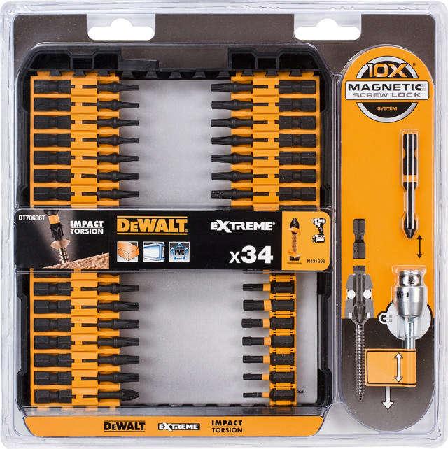 DEWALT SET IMPACT TORSION FLEX 34PCS