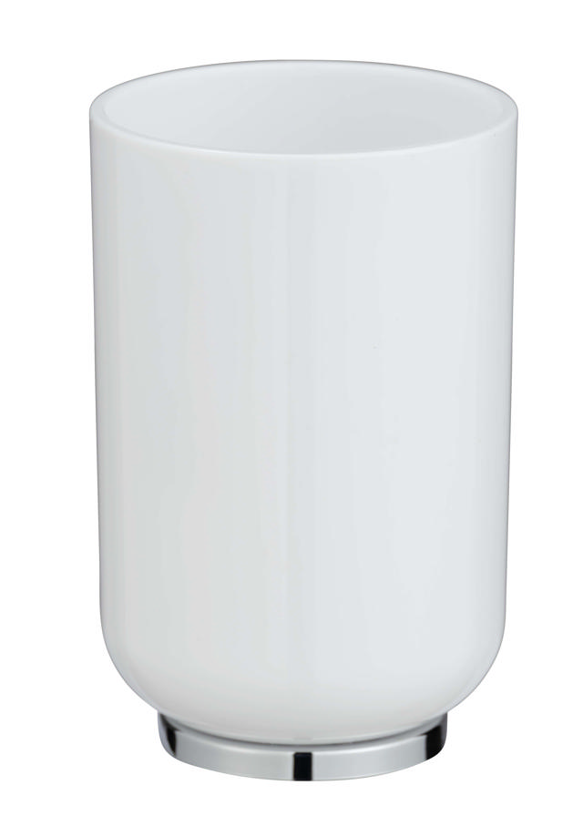 WENKO PLASTIC TUMBLER POSA WHITE/ CHROMED