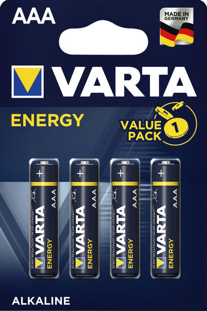 VARTA ENERGY ALKALINE BATTERIES AAA, MICRO, LR03, 1,5V, 4-PACK