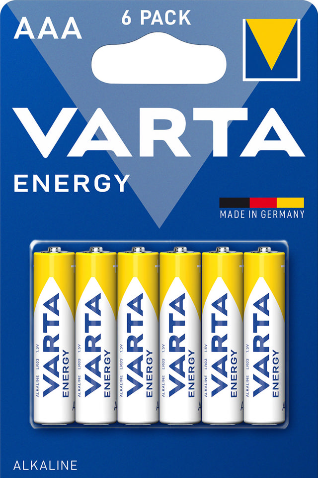 VARTA ENERGY ALKALINE BATTERIES AAA, MICRO, LR03, 1,5V, 6-PACK