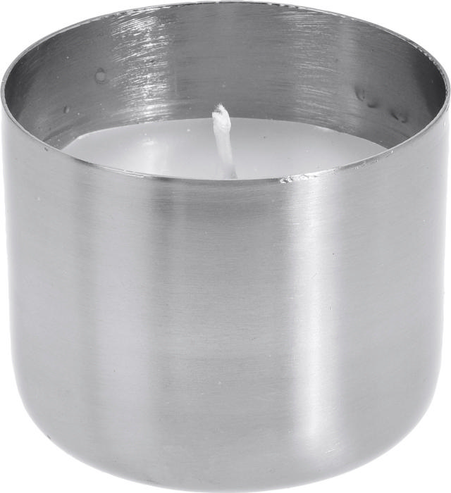 WAX VOTIVE SHINY 6CM SILVER