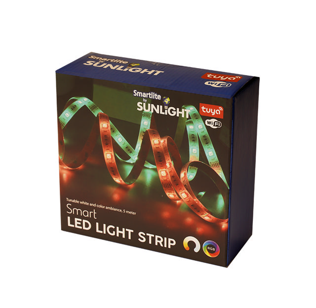 SUNLIGHT LED 4.8W/M WIFI ΕΞΥΠΝΗ ΤΑΙΝΙΑ 5-ΜΕΤΡΟ RGB ΜΕ ΤΗΛΕΧΕΙΡΙΣΤΗΡΙΟ & ΜΕΤΑΣΧΗΜΑΤΙΣΤΗ IP65