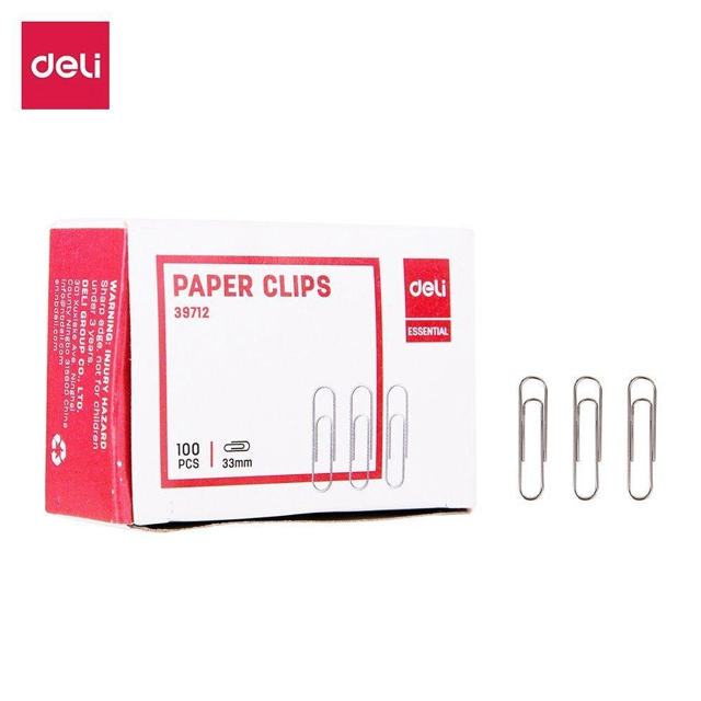 DELI PAPER CLIPS 33MM 100PCS