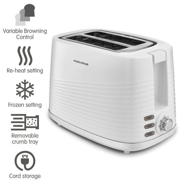 MORPHY RICHARDS 2SLICE TOASTER WHITE