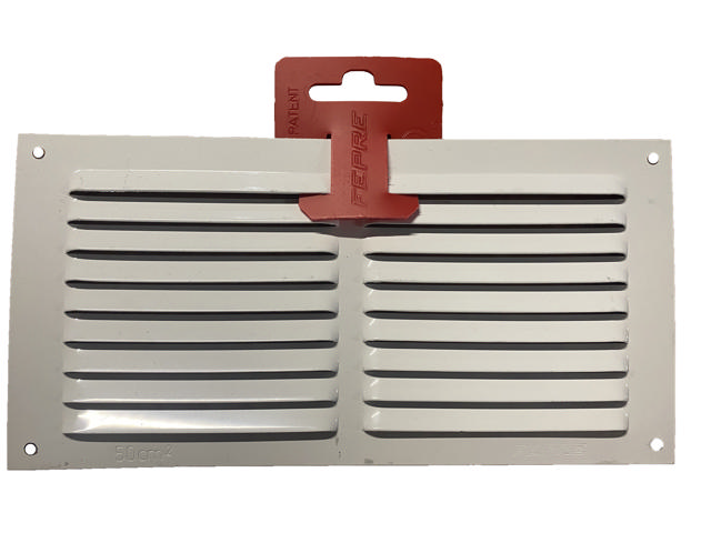 VENTILATOR AIR GRILL 0.6MM 10X20CM WHITE