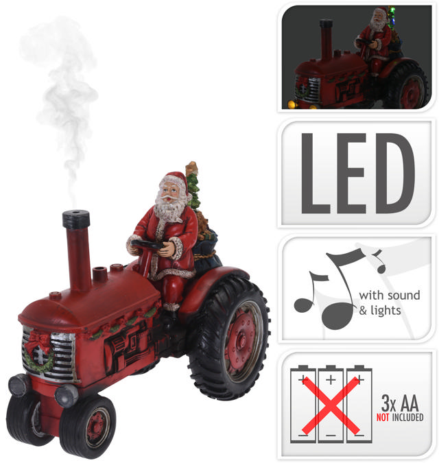 SANTA ON TRACTOR 28CM