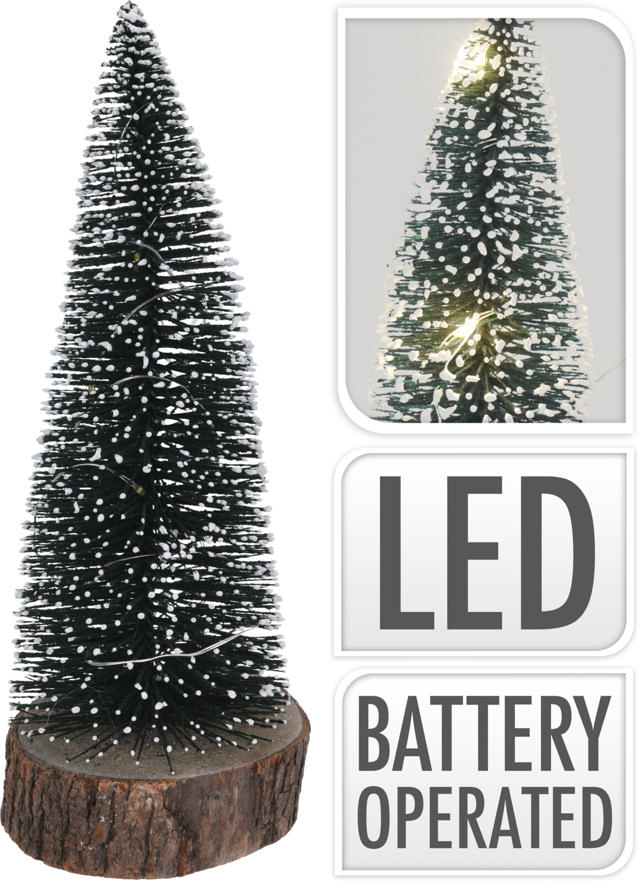 XMAS TREE 25CM MET LED GREEN