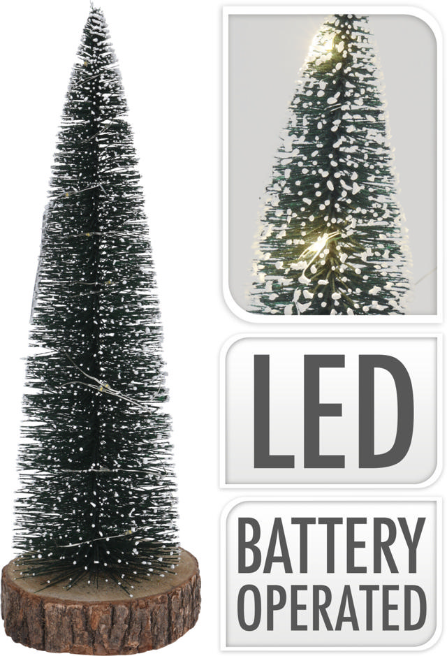 XMAS TREE 35CM MET LED GREEN