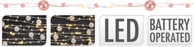 LED GARLAND WITH BEADS 5M 2 ASSORTED DESIGNS