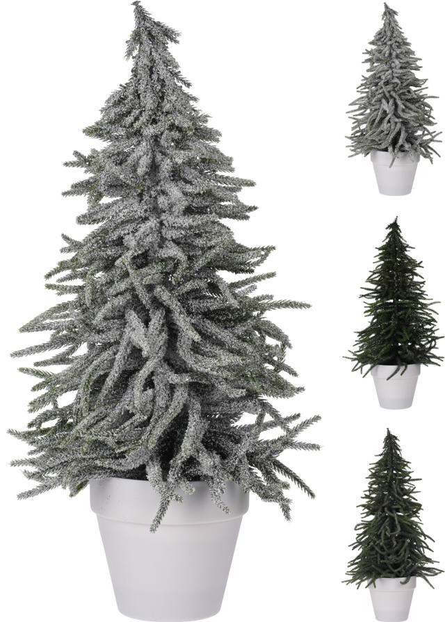 XMAS TREE IN POT 58CM 3ASS