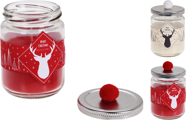 CANDLE IN JAR 9CM 2 ΔΙΑΦΟΡΕΤΙΚΑ ΧΡΩΜΑΤΑ