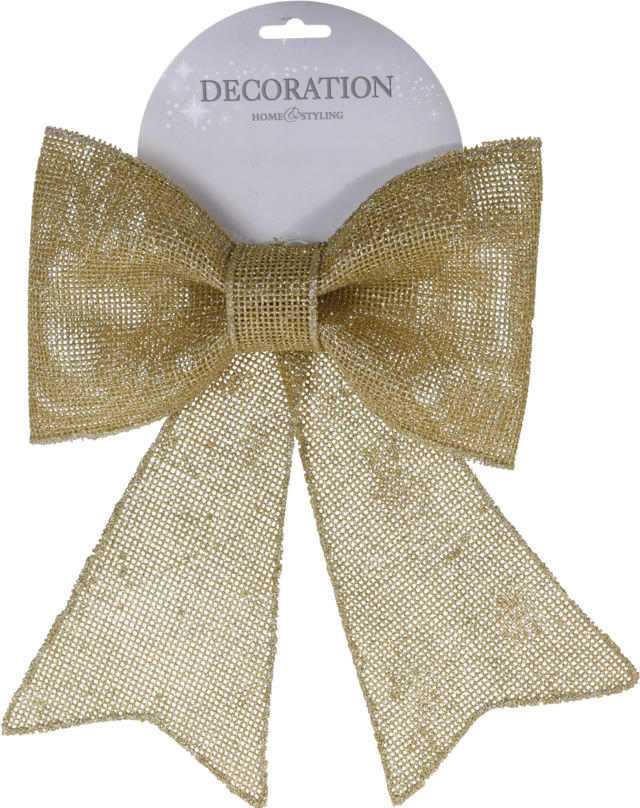 BOW 24CM GLITTER GOLD