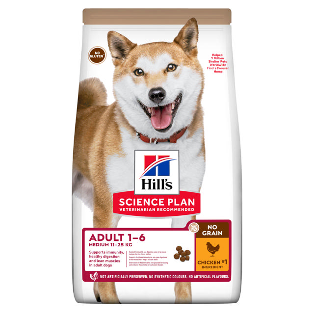 HILLS SCIENCE PLAN CANINE ADULT NO GRAIN MEDIUM BREED CHICKEN 2.5KG