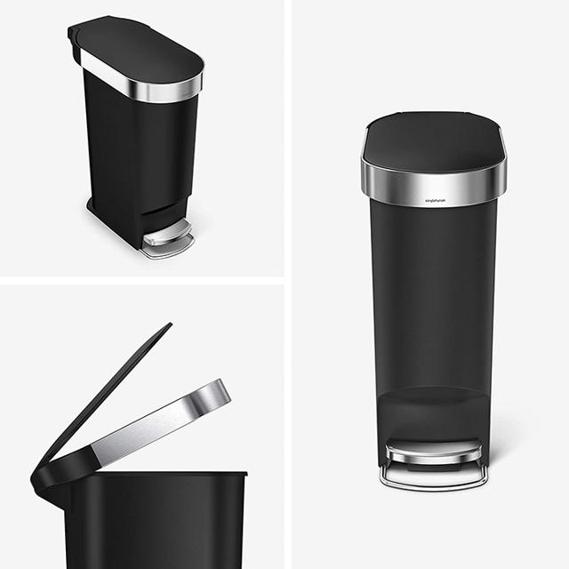 SIMPLEHUMAN SLIM PEDAL BIN 40L BLACK