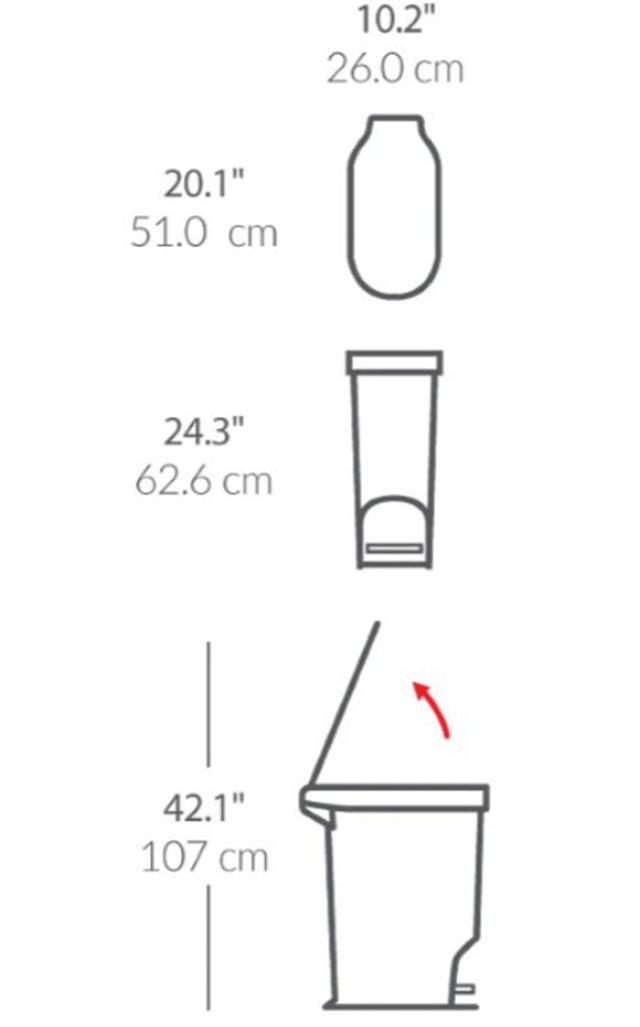 SIMPLEHUMAN ΛΕΠΤΟΣ ΚΑΔΟΣ 40ΛΤΡ ΜΑΥΡΟΣ