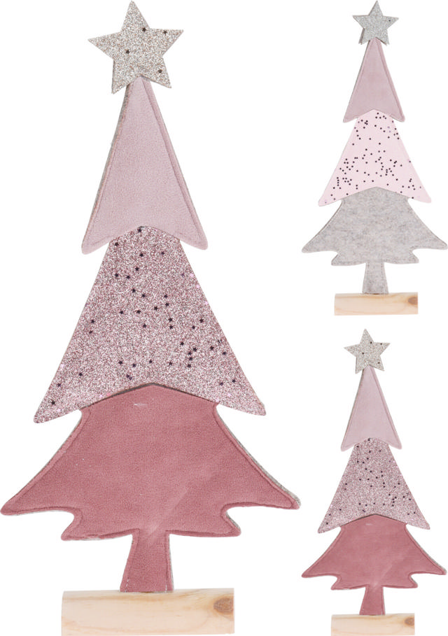 ELEGANCE (THEMA) TREE FELT ON WOODEN BASE 4 ASSORTED DESIGNS