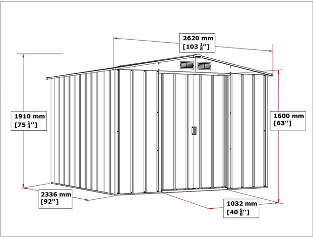 DURAMAX ΜΕΤΑΛΛΙΚΟΣ ΑΠΟΘΗΚΕΥΤΙΚΟΣ ΧΩΡΟΣ 8X8FT ΠΡΑΣΙΝΟ