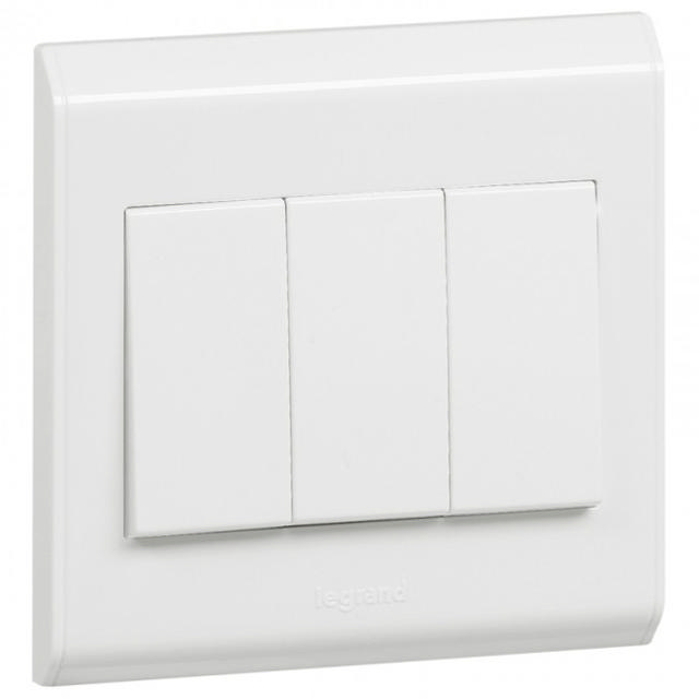 LEGRAND 617605 BELANKO SINGLE SWITCH 3 GANG 2 WAY LARGE ROCKER