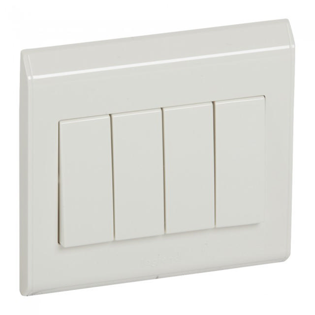 LEGRAND 617607 BELANKO SINGLE SWITCH 4 GANG 2 WAY LARGE ROCKER 