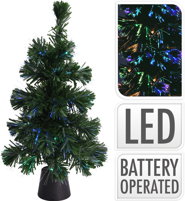 XMAS TREE FIBER LED 45CM GREEN