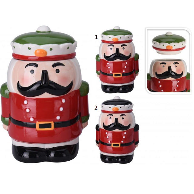 XMAS COOKIE JAR NUTCRACKER 2 ASSORTED DESIGNS