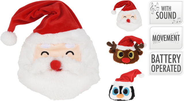 XMAS HAT PLUSH 45CM 3ASS