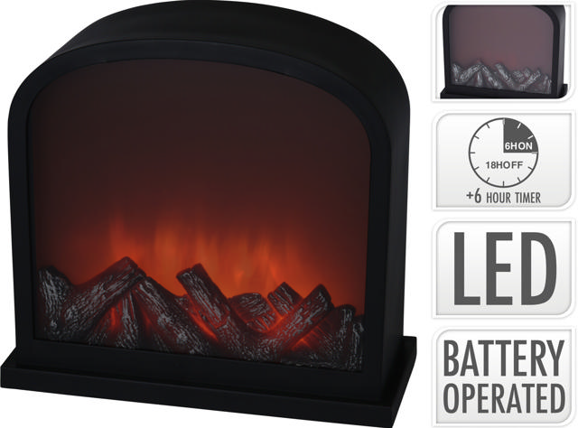 LANTERN FIREPLACE LED 28CM