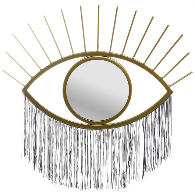 METAL WALL MIRROR EYE GOLD