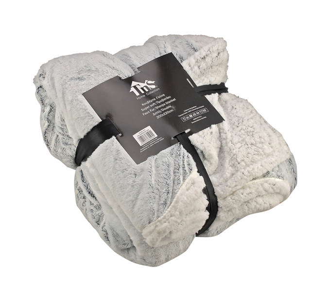 TNS BLANKET SHERPA FLANNEL 150X220CM ASSORTED COLORS