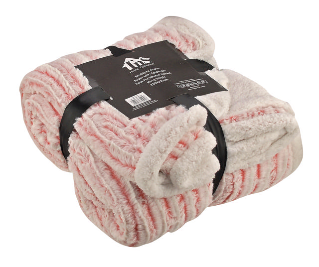 TNS BLANKET SHERPA FLANNEL DOUBLE 200X220CM ASSORTED COLORS