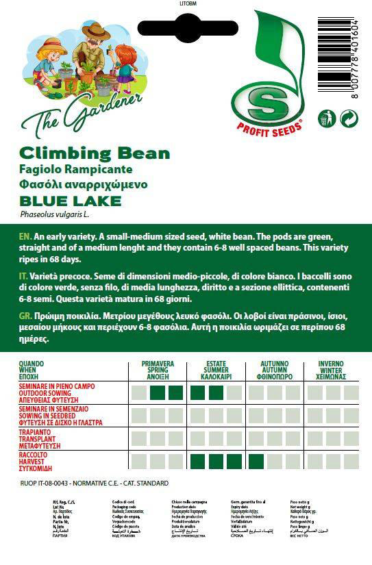 CLIMBING BEAN BLUE LAKE 50GR