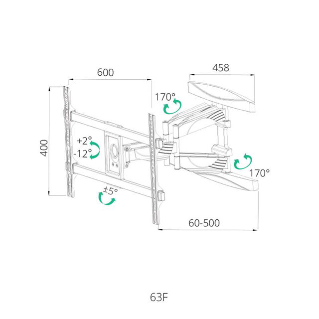 SIH 4 WAY TV MOUNT UP TO 80''/55KG