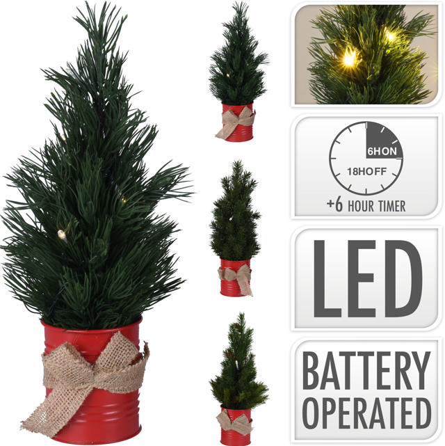 XMAS TREE W. LED IN POT 33CM