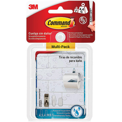 3M COMMAND WATERPROOF STRIPES 1.3KG - 4.4KG WHITE