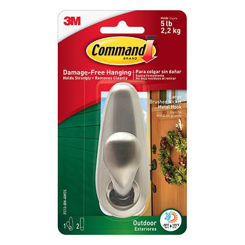 3M COMMAND HOOK 2.2KG NIKEL MATT