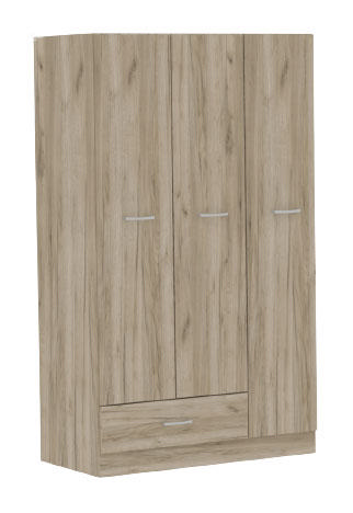 EKOWOOD ΝΤΟΥΛΑΠΑ ΜΕ 3 ΠΟΡΤΕΣ ΚΑΙ 1 ΣΥΡΤΑΡΙ 184X109X52CM ΓΚΡΙ