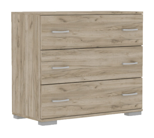 EKOWOOD CHEST OF DRAWER WITH 3 DRAWERS 76X90X45CM GREY