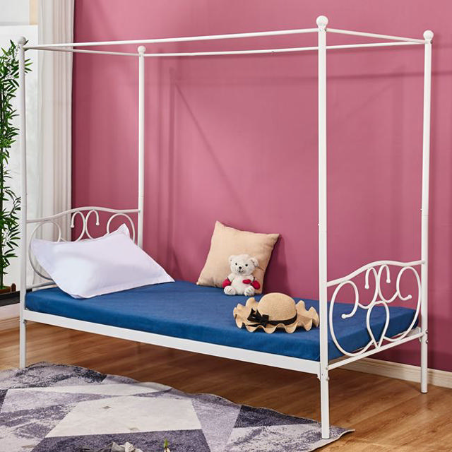 BED METAL WΙΤΗ SKY 90X190CM WHITE