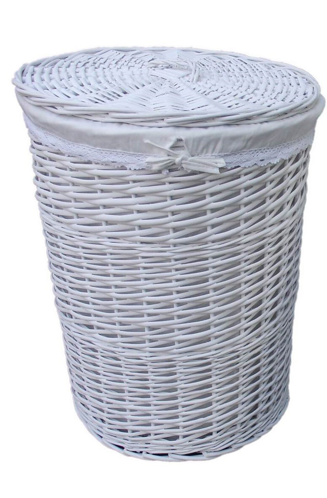 LAUNDRY BASKET 759170-M ROUND WHITE WITH LINER 38X48CM