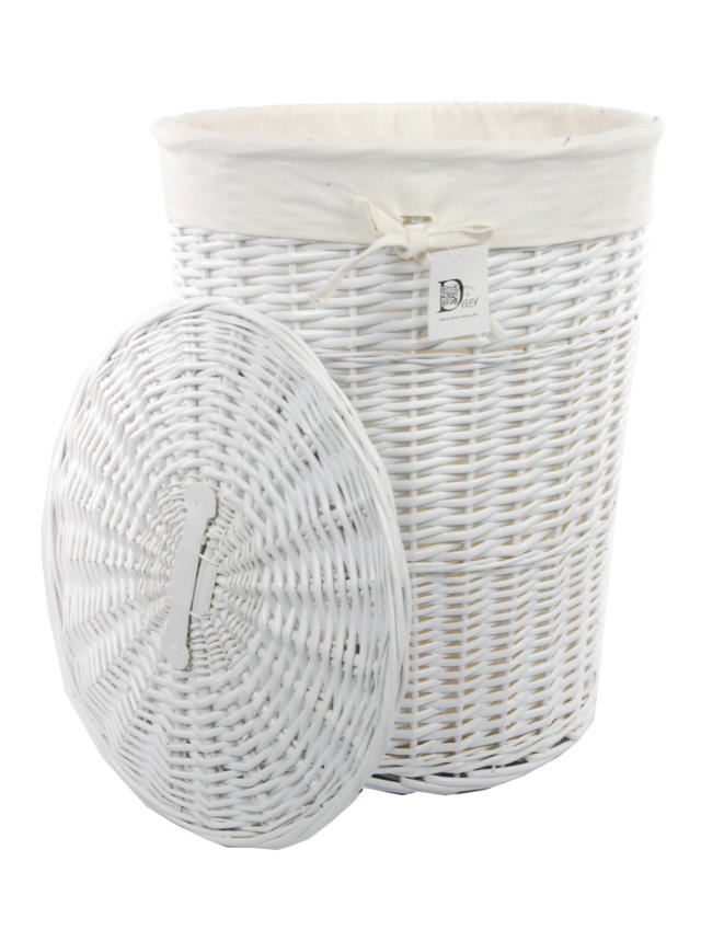 LAUNDRY BASKET 759170-M ROUND WHITE WITH LINER 38X48CM