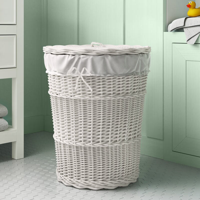 LAUNDRY BASKET 759170-M ROUND WHITE WITH LINER 38X48CM