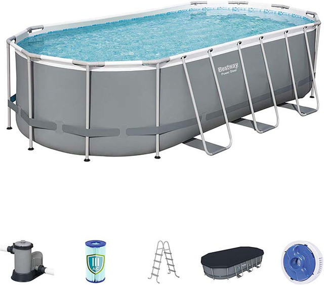 BESTWAY 56448 POWER STEEL OVAL FRAME POOL 488X305X107CM