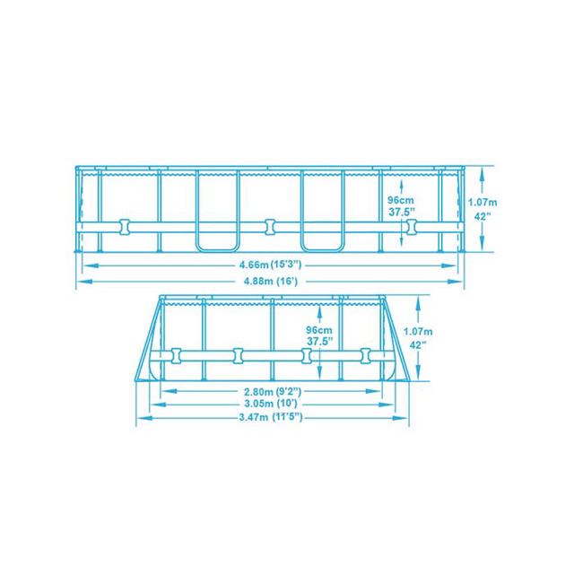 BESTWAY 56448 POWER STEEL OVAL FRAME POOL 488X305X107CM