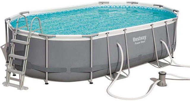 BESTWAY 56448 POWER STEEL OVAL FRAME POOL 488X305X107CM