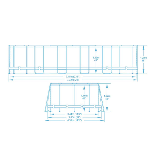 BESTWAY 5611R POWER STEEL OVAL FRAME POOL 610X366X122CM