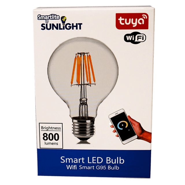 SUNLIGHT LED 7W ΕΞΥΠΝΟΣ ΛΑΜΠΤΗΡΑΣ ΝΗΜΑΤΟΣ G95 E27 2700K WIFI TUYA APP 800LM