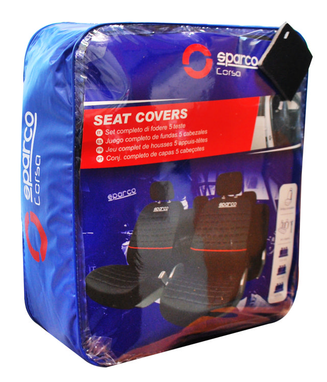 SPARCO SEAT COVER SET RED STRIPE