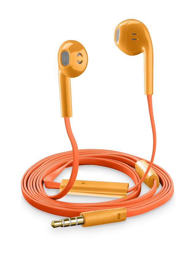 CELLULAR LINE UNIVERSAL WIRED HEADPHONES ORANGE