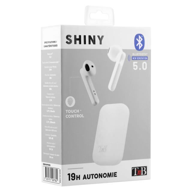 TNB SHINY BLUETOOTH EARBUDS WHITE